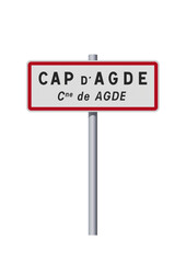 Panneau d'entrée de la ville du Cap d'Agde (Hérault) en vectoriel