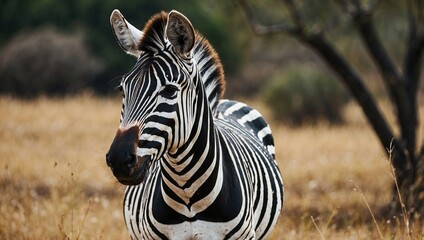 Naklejka premium Beautiful zebra in the wild