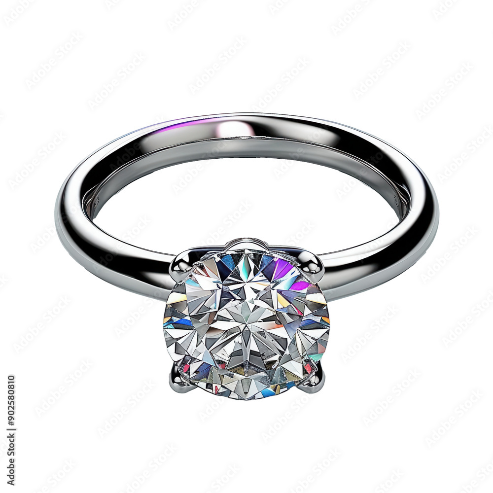 Wall mural a sparkling diamond ring on transparent background