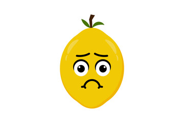 Lemon fruit icon emoji vector illustration. Illustration Lemon isolated on white backgrounds