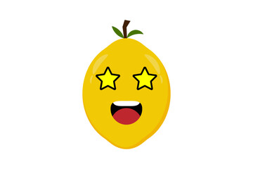 Lemon fruit icon emoji vector illustration. Illustration Lemon isolated on white backgrounds