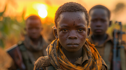 Child Soldiers at Sunset