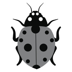 ladybug with claws icon in grey scale isolated on white background.