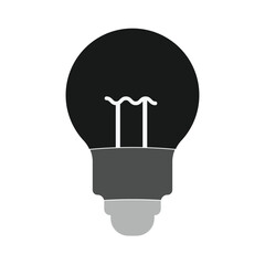Light bulb icon in grey scale isolated on white background.