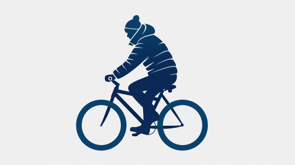 Naklejka premium A simple pictogram depicting a man riding a bicycle, representing the joy of biking in a clean and clear design.