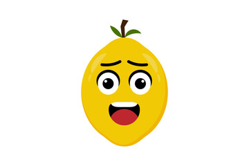 Lemon fruit icon emoji vector illustration. Illustration Lemon isolated on white backgrounds