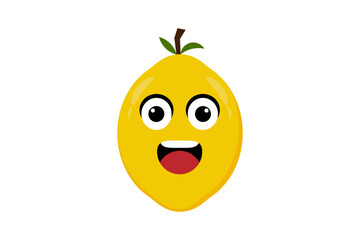 Lemon fruit icon emoji vector illustration. Illustration Lemon isolated on white backgrounds