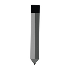 Pencil icon in grey scale isolated on white background.