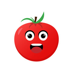 Tomato icon emoji vector illustration. Illustration tomato isolated on white backgrounds
