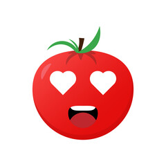 Tomato icon emoji vector illustration. Illustration tomato isolated on white backgrounds
