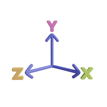 3D Coordinate Axis with X Y Z Labels