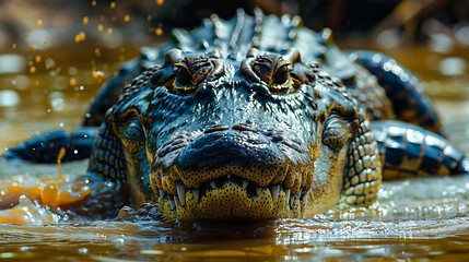 Close-Up of a Alligator in the Wild