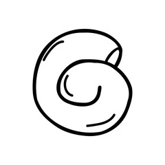 Seashell vector icon in doodle style.