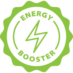 green energy booster outline icon round rounded circle badge stamp label isolated on transparent background