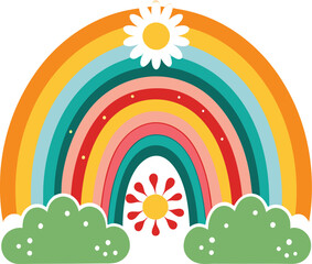 "Boho rainbow design in vector illustration.