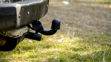 Tow hook on the car close up view