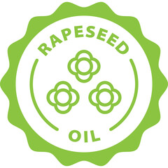 green rapeseed oil outline icon round rounded circle badge stamp label isolated on transparent background
