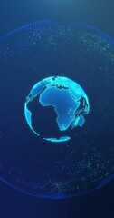 Digital earth made up of dots. Global network and digital data technology concepts.