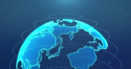 Digital earth made up of dots. Global network and digital data technology concepts.