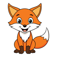 Baby Fox Animal isolated flat vector illustration