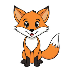 Baby Fox Animal isolated flat vector illustration