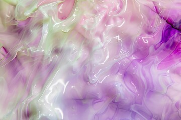 Fototapeta premium Ethereal Dreamscape of Colorful Swirls and Fluid Patterns in Soft Purple and Green Hues