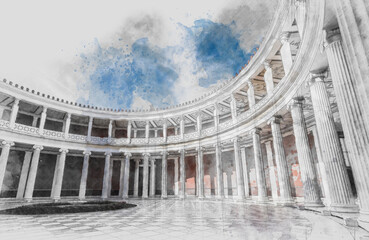 Zappeion megaro inner yard, Athens, Greece, Europe