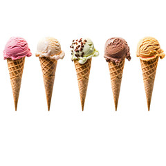Colorful Row of Ice Cream Cones