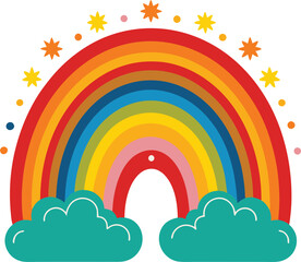 Illustration of a boho rainbow in vector design