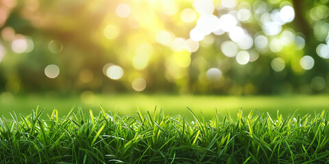 green lawn grass with blurred background