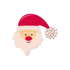 Vector cartoon Santa Claus character portrait illustration.Vector clipart isolated on a white background.