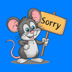 mouse with a sign