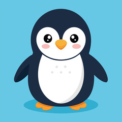 cute penguin animal cartoon icon isolated