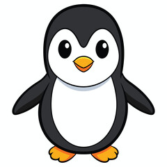 cute penguin animal cartoon icon isolated