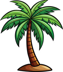 Palm Tree Clip Art Vector Illustration Art.