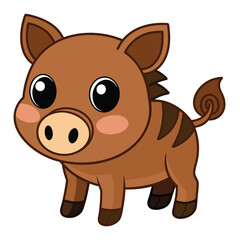 Little Wild Boar Cartoon Animal Illustration