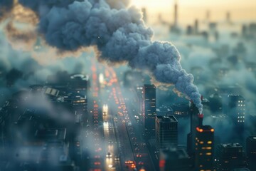 Obraz premium Carbon Footprint. Environmental impact concept