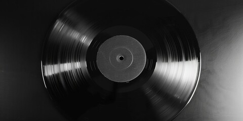 Obraz premium A black record with a white label