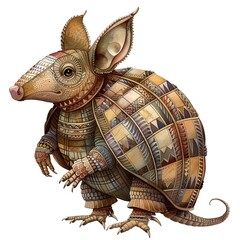 Obraz premium Armadillo Avant-Garde animal fashion cartoon isolated whitebackground 16:9
