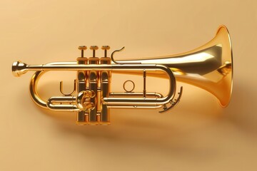 Obraz premium Vibrant Cornet Performance. Musical Instrument Appreciation Concept