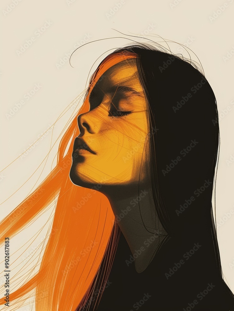 Poster empowering girl with albinism on simple background generative ai