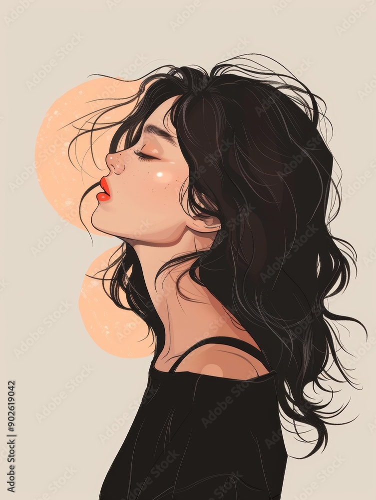 Poster girl power affirmation card on simple background generative ai