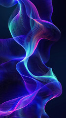 Naklejka premium Fluid light streams in motion over a dark background