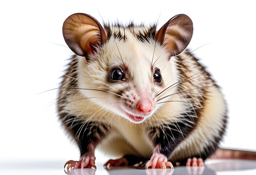young virginian opossum didelphis virginiana white background high resolution high details vibrant