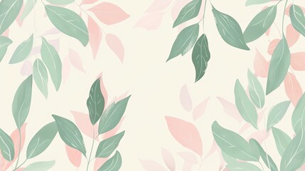 Abstract Leaves Background with Vibrant Colors and Organic Shapes