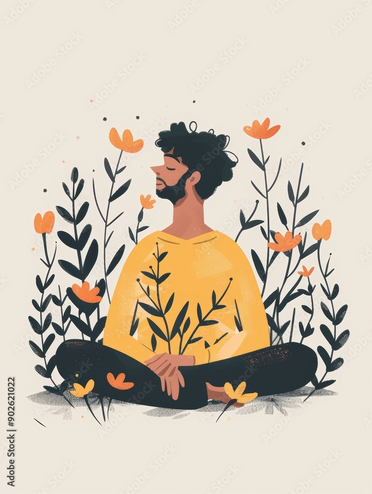 Poster cultivating self-compassion with mindful exercises generative ai