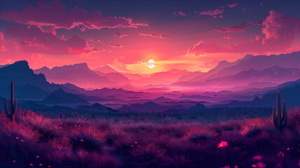 Naklejka premium A stunning natural sunset scene.