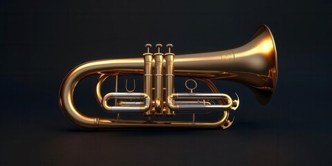 Obraz premium Beautiful Euphonium Music Instrument. Classical brass euphonium