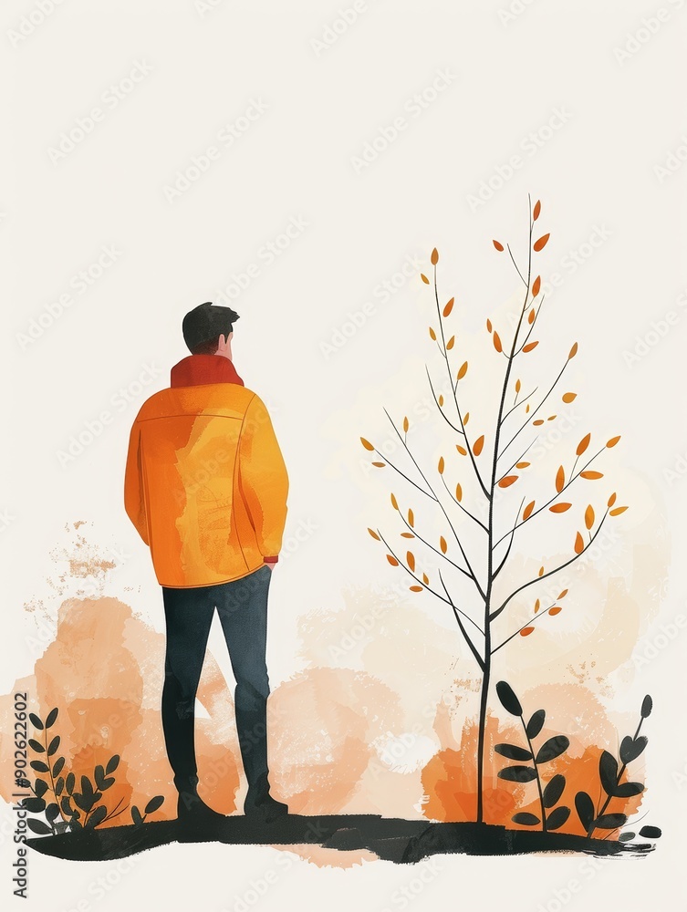 Poster setting healthy boundaries concept illustration generative ai