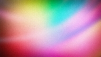 A vibrant gradient background with a mix of warm and cool tones, transitioning from green and yellow to pink and purple, creating a lively and energetic visual effect